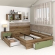Pat colt AMBRO, 160x200, 2 sertare, Stejar, Pesto3