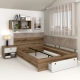 Pat colt AMBRO, 140x200, sertar frontal, Stejar, Alb3