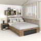 Pat colt AMBRO, 160x200, sertar frontal, Stejar, Antracit