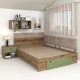 Pat colt AMBRO, 160x200, sertar frontal, Stejar, Pesto2