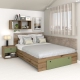 Pat colt AMBRO, 160x200, sertar frontal, Stejar, Pesto