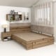 Pat colt AMBRO, 140x200, sertar frontal, Stejar2