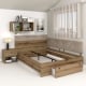 Pat colt AMBRO, 140x200, sertar frontal, Stejar3