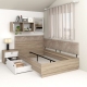 Pat colt de o persoana AMBRO, 120x200, sertar lateral, Oak, Alb3