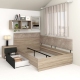 Pat colt de o persoana AMBRO, 90x200, sertar lateral, Oak, Antracit3
