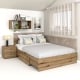 Pat colt AMBRO, 160x200, sertar lateral, Stejar