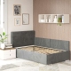 Pat de colt copii GEORGIA Clasic, 120x200, H107, somiera, catifea Gri, somiera