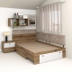 Pat colt de o persoana AMBRO, 120x200, 2 sertare, Stejar, Alb2