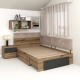 Pat colt de o persoana AMBRO, 120x200, 2 sertare, Stejar, Antracit2