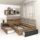 Pat colt de o persoana AMBRO, 120x200, 2 sertare, Stejar, Antracit3