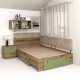 Pat colt de o persoana AMBRO, 120x200, 2 sertare, Stejar, Pesto2