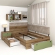 Pat colt de o persoana AMBRO, 120x200, 2 sertare, Stejar, Pesto3