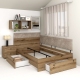 Oferta Pat colt de o persoana AMBRO, 120x200, 2 sertare, Stejar cu saltea inclusa - 1