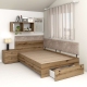 Pat colt de o persoana AMBRO, 120x200, sertar frontal, Stejar, suport saltea