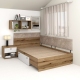 Pat colt de o persoana AMBRO, 90x200, sertar lateral, Stejar, Alb2