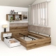Pat colt de o persoana AMBRO, 90x200, sertar lateral, Stejar, Alb3