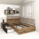 Pat colt de o persoana AMBRO, 120x200, sertar lateral, Stejar, Antracit3