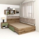 Pat colt de o persoana AMBRO, 90x200, sertar lateral, Stejar, Pesto2