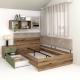 Pat colt de o persoana AMBRO, 90x200, sertar lateral, Stejar, Pesto3