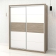 Oferta Dormitor ARISA 1, Oak, Alb, Stofa Grej cu saltea inclusa - 3