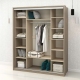 Oferta Dormitor ARISA 1, Oak, Alb, Stofa Grej cu saltea inclusa - 4
