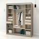 Oferta Dormitor ARISA 1, Oak, Alb, Stofa Grej cu saltea inclusa - 5