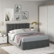Dormitor GEORGIA 1, Oak, Alb Gloss, Catifea Gri