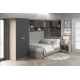 Dormitor colt ALESSIO 3, tablie pat tapitata, Oak, Antracit - 3