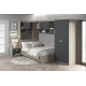 Dormitor colt ALESSIO 3, tablie pat tapitata, Oak, Antracit - 1