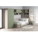 Dormitor colt ALESSIO 3, tablie pat tapitata, Oak, Pesto - 2