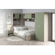 Dormitor colt ALESSIO 3, tablie pat tapitata, Oak, Pesto - 1