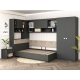Dormitor colt ALESSIO 3, tablie pat tapitata, Antracit - 2