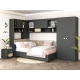 Dormitor colt ALESSIO 3, tablie pat tapitata, Antracit - 1