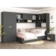 Dormitor colt ALESSIO 3, tablie pat tapitata, Antracit - 3