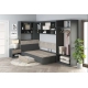 Dormitor colt ALESSIO 3, tablie pat tapitata, Antracit, Oak - 4