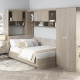 Dormitor colt ALESSIO 3, tablie pat tapitata, Oak
