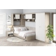 Dormitor colt ALESSIO 3, tablie pat tapitata, Oak, Alb - 1