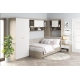Dormitor colt ALESSIO 3, tablie pat tapitata, Oak, Alb - 3