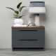 Noptiera SERENA 60, 2 sertare, Nuc Warmia, Antracit, maner negru