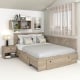 Pat colt AMBRO, 160x200, 2 sertare, Oak