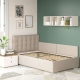 Oferta Pat de colt copii GEORGIA, 90x200, H107, somiera, stofa Grej cu saltea inclusa - 1