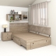 Pat colt de o persoana AMBRO, 120x200, 2 sertare, Oak2
