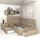 Pat colt de o persoana AMBRO, 120x200, 2 sertare, Oak3