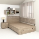 Pat colt de o persoana AMBRO, 90x200, sertar frontal, Oak2