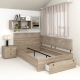 Pat colt de o persoana AMBRO, 90x200, sertar frontal, Oak3