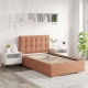 Pat tapitat copii GEORGIA Clasic, 90x200, H107, somiera, Catifea Roz - 1