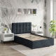 Pat tapitat copii GEORGIA Clasic, 90x200, H107, somiera, Stofa Albastru V762