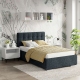 Pat tapitat copii GEORGIA Clasic, 90x200, H107, somiera, Stofa Albastru V76