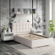 Pat tapitat copii GEORGIA Clasic, 90x200, H107, somiera, Stofa Bej V032