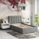 Pat tapitat copii GEORGIA Clasic, 90x200, H107, somiera, Stofa Gri V882